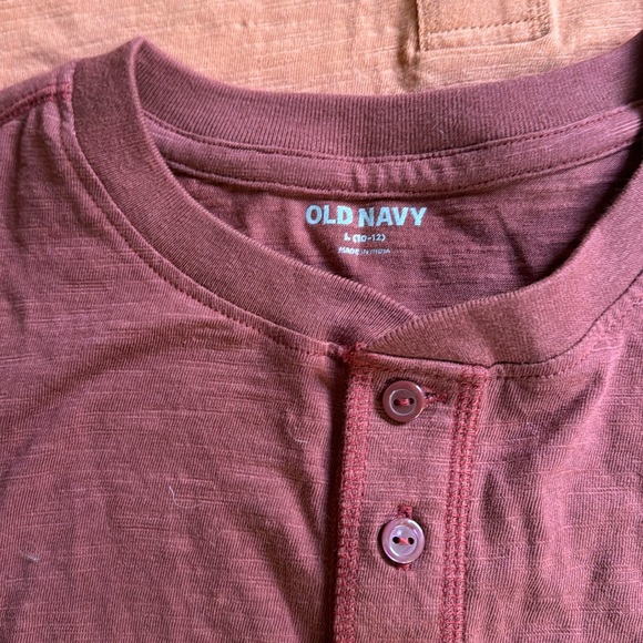 2 Old Navy Boy’s Large 10 - 12 Henley Jersey Shirt Top Crewneck Short Sleeve New - Picture 4 of 8